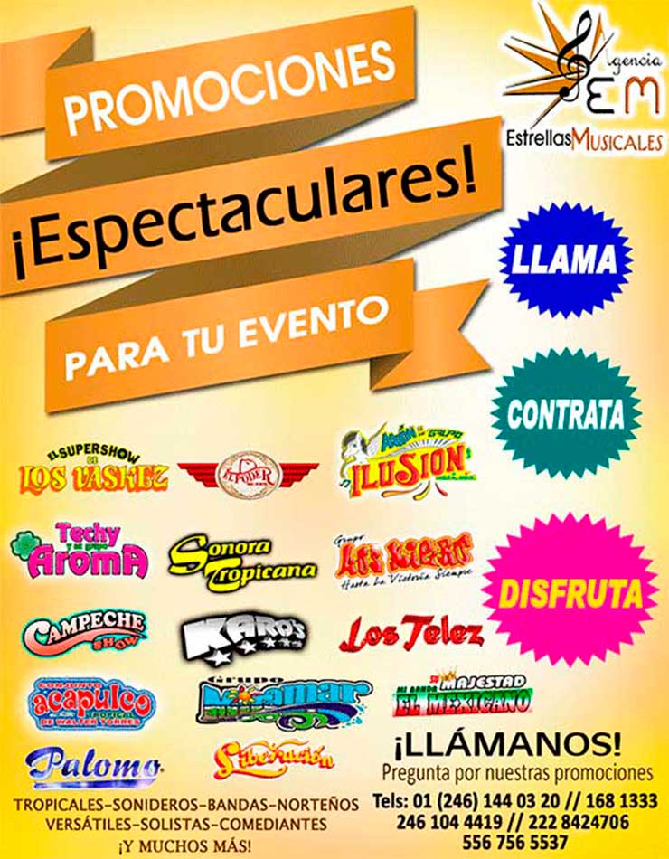 Contratacion de grupos musicales para navidad y fin de año