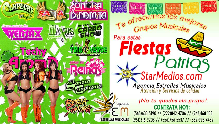 Grupos musicales para Fiestas patrias